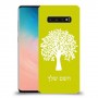 עץ כיסוי מגן קשיח בעיצוב אישי עם השם שלך ל Samsung Galaxy S10 יחידה אחת סקרין מובייל