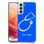 רופא סטטוסקופ כיסוי מגן קשיח בעיצוב אישי עם השם שלך ל Samsung Galaxy S21 5G יחידה אחת סקרין מובייל