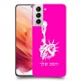 פסל החירות כיסוי מגן קשיח בעיצוב אישי עם השם שלך ל Samsung Galaxy S21 5G יחידה אחת סקרין מובייל