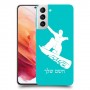 סנובורד כיסוי מגן קשיח בעיצוב אישי עם השם שלך ל Samsung Galaxy S21 5G יחידה אחת סקרין מובייל