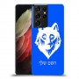 זאב כיסוי מגן קשיח בעיצוב אישי עם השם שלך ל Samsung Galaxy S21 Ultra 5G יחידה אחת סקרין מובייל