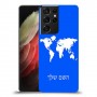 מפת העולם כיסוי מגן קשיח בעיצוב אישי עם השם שלך ל Samsung Galaxy S21 Ultra 5G יחידה אחת סקרין מובייל