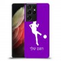 כדורגל - אישה כיסוי מגן קשיח בעיצוב אישי עם השם שלך ל Samsung Galaxy S21 Ultra 5G יחידה אחת סקרין מובייל