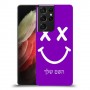 סמיילי כיסוי מגן קשיח בעיצוב אישי עם השם שלך ל Samsung Galaxy S21 Ultra 5G יחידה אחת סקרין מובייל