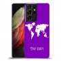 מפת העולם כיסוי מגן קשיח בעיצוב אישי עם השם שלך ל Samsung Galaxy S21 Ultra 5G יחידה אחת סקרין מובייל