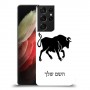 שור כיסוי מגן קשיח בעיצוב אישי עם השם שלך ל Samsung Galaxy S21 Ultra 5G יחידה אחת סקרין מובייל