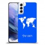 מפת העולם כיסוי מגן קשיח בעיצוב אישי עם השם שלך ל Samsung Galaxy S21+ 5G יחידה אחת סקרין מובייל