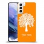 עץ כיסוי מגן קשיח בעיצוב אישי עם השם שלך ל Samsung Galaxy S21+ 5G יחידה אחת סקרין מובייל