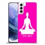 יוגה כיסוי מגן קשיח בעיצוב אישי עם השם שלך ל Samsung Galaxy S21+ 5G יחידה אחת סקרין מובייל