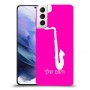 סקספון כיסוי מגן קשיח בעיצוב אישי עם השם שלך ל Samsung Galaxy S21+ 5G יחידה אחת סקרין מובייל
