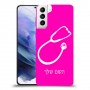 רופא סטטוסקופ כיסוי מגן קשיח בעיצוב אישי עם השם שלך ל Samsung Galaxy S21+ 5G יחידה אחת סקרין מובייל