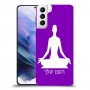 יוגה כיסוי מגן קשיח בעיצוב אישי עם השם שלך ל Samsung Galaxy S21+ 5G יחידה אחת סקרין מובייל