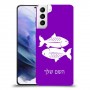 דגים כיסוי מגן קשיח בעיצוב אישי עם השם שלך ל Samsung Galaxy S21+ 5G יחידה אחת סקרין מובייל