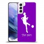 כדורגל - אישה כיסוי מגן קשיח בעיצוב אישי עם השם שלך ל Samsung Galaxy S21+ 5G יחידה אחת סקרין מובייל