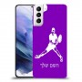 שחקן טניס כיסוי מגן קשיח בעיצוב אישי עם השם שלך ל Samsung Galaxy S21+ 5G יחידה אחת סקרין מובייל