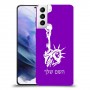 פסל החירות כיסוי מגן קשיח בעיצוב אישי עם השם שלך ל Samsung Galaxy S21+ 5G יחידה אחת סקרין מובייל