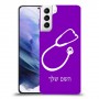 רופא סטטוסקופ כיסוי מגן קשיח בעיצוב אישי עם השם שלך ל Samsung Galaxy S21+ 5G יחידה אחת סקרין מובייל