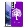 עץ כיסוי מגן קשיח בעיצוב אישי עם השם שלך ל Samsung Galaxy S21+ 5G יחידה אחת סקרין מובייל