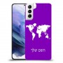 מפת העולם כיסוי מגן קשיח בעיצוב אישי עם השם שלך ל Samsung Galaxy S21+ 5G יחידה אחת סקרין מובייל