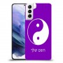 סמל יינג יאנג - סין כיסוי מגן קשיח בעיצוב אישי עם השם שלך ל Samsung Galaxy S21+ 5G יחידה אחת סקרין מובייל