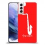סקספון כיסוי מגן קשיח בעיצוב אישי עם השם שלך ל Samsung Galaxy S21+ 5G יחידה אחת סקרין מובייל
