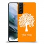 עץ כיסוי מגן קשיח בעיצוב אישי עם השם שלך ל Samsung Galaxy S21 יחידה אחת סקרין מובייל