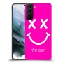 סמיילי כיסוי מגן קשיח בעיצוב אישי עם השם שלך ל Samsung Galaxy S21 יחידה אחת סקרין מובייל
