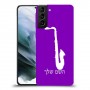 סקספון כיסוי מגן קשיח בעיצוב אישי עם השם שלך ל Samsung Galaxy S21 יחידה אחת סקרין מובייל