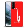 סקספון כיסוי מגן קשיח בעיצוב אישי עם השם שלך ל Samsung Galaxy S21 יחידה אחת סקרין מובייל