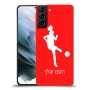 כדורגל - אישה כיסוי מגן קשיח בעיצוב אישי עם השם שלך ל Samsung Galaxy S21 יחידה אחת סקרין מובייל