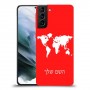 מפת העולם כיסוי מגן קשיח בעיצוב אישי עם השם שלך ל Samsung Galaxy S21 יחידה אחת סקרין מובייל