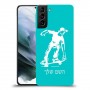 ילד סקייטבורד כיסוי מגן קשיח בעיצוב אישי עם השם שלך ל Samsung Galaxy S21 יחידה אחת סקרין מובייל