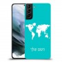 מפת העולם כיסוי מגן קשיח בעיצוב אישי עם השם שלך ל Samsung Galaxy S21 יחידה אחת סקרין מובייל