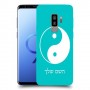 סמל יינג יאנג - סין כיסוי מגן קשיח בעיצוב אישי עם השם שלך ל Samsung Galaxy S9+ יחידה אחת סקרין מובייל