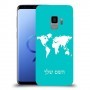 מפת העולם כיסוי מגן קשיח בעיצוב אישי עם השם שלך ל Samsung Galaxy S9 יחידה אחת סקרין מובייל