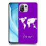מפת העולם כיסוי מגן קשיח בעיצוב אישי עם השם שלך ל Xiaomi Mi 11 Lite 5G יחידה אחת סקרין מובייל