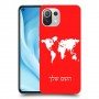 מפת העולם כיסוי מגן קשיח בעיצוב אישי עם השם שלך ל Xiaomi Mi 11 Lite 5G יחידה אחת סקרין מובייל