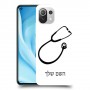 רופא סטטוסקופ כיסוי מגן קשיח בעיצוב אישי עם השם שלך ל Xiaomi Mi 11 Lite 5G יחידה אחת סקרין מובייל