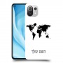 מפת העולם כיסוי מגן קשיח בעיצוב אישי עם השם שלך ל Xiaomi Mi 11 Lite 5G יחידה אחת סקרין מובייל