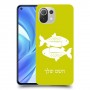דגים כיסוי מגן קשיח בעיצוב אישי עם השם שלך ל Xiaomi Mi 11 Lite יחידה אחת סקרין מובייל
