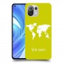 מפת העולם כיסוי מגן קשיח בעיצוב אישי עם השם שלך ל Xiaomi Mi 11 Lite יחידה אחת סקרין מובייל