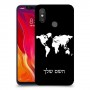 מפת העולם כיסוי מגן קשיח בעיצוב אישי עם השם שלך ל Xiaomi Mi 8 יחידה אחת סקרין מובייל