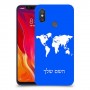 מפת העולם כיסוי מגן קשיח בעיצוב אישי עם השם שלך ל Xiaomi Mi 8 יחידה אחת סקרין מובייל