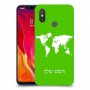 מפת העולם כיסוי מגן קשיח בעיצוב אישי עם השם שלך ל Xiaomi Mi 8 יחידה אחת סקרין מובייל