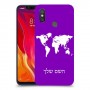 מפת העולם כיסוי מגן קשיח בעיצוב אישי עם השם שלך ל Xiaomi Mi 8 יחידה אחת סקרין מובייל