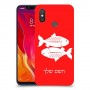 דגים כיסוי מגן קשיח בעיצוב אישי עם השם שלך ל Xiaomi Mi 8 יחידה אחת סקרין מובייל