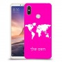 מפת העולם כיסוי מגן קשיח בעיצוב אישי עם השם שלך ל Xiaomi Mi Max 3 יחידה אחת סקרין מובייל