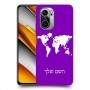 מפת העולם כיסוי מגן קשיח בעיצוב אישי עם השם שלך ל Xiaomi Poco F3 יחידה אחת סקרין מובייל