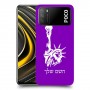 פסל החירות כיסוי מגן קשיח בעיצוב אישי עם השם שלך ל Xiaomi Poco M3 יחידה אחת סקרין מובייל