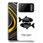 דגים כיסוי מגן קשיח בעיצוב אישי עם השם שלך ל Xiaomi Poco M3 יחידה אחת סקרין מובייל